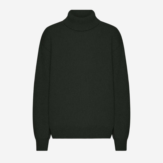 Merino Wool Turtleneck - Hunter Green