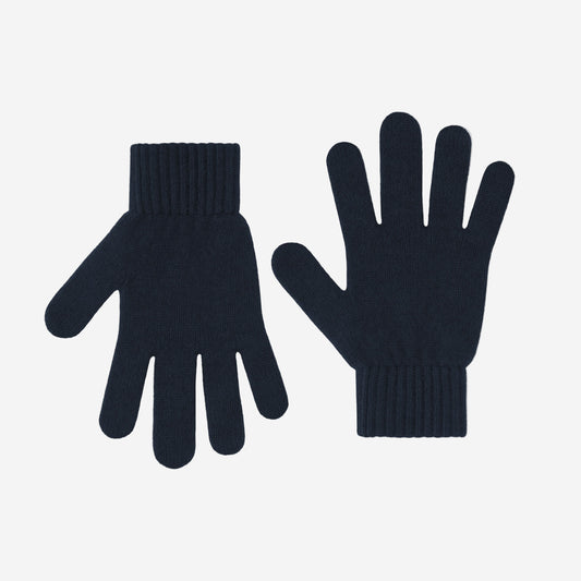 Merino Wool Gloves - Navy Blue