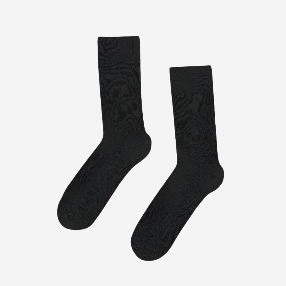 Classic Organic Crew Socks - Deep Black