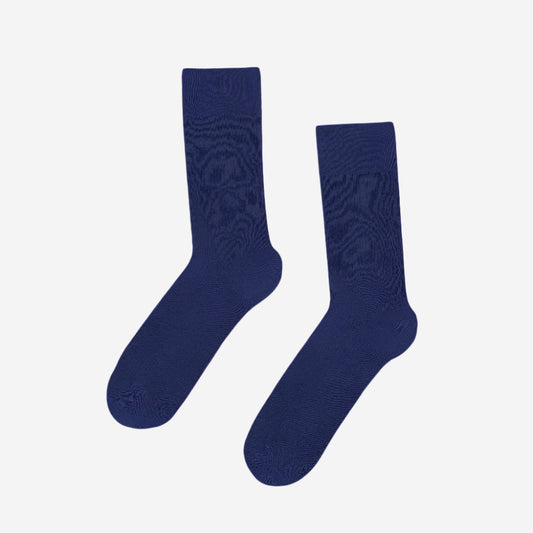 Classic Organic Crew Socks - Marine Blue