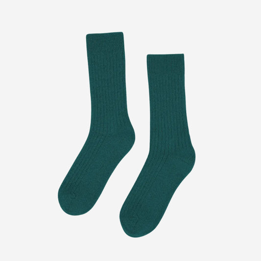 Merino Wool Blend Crew Socks - Ocean Green