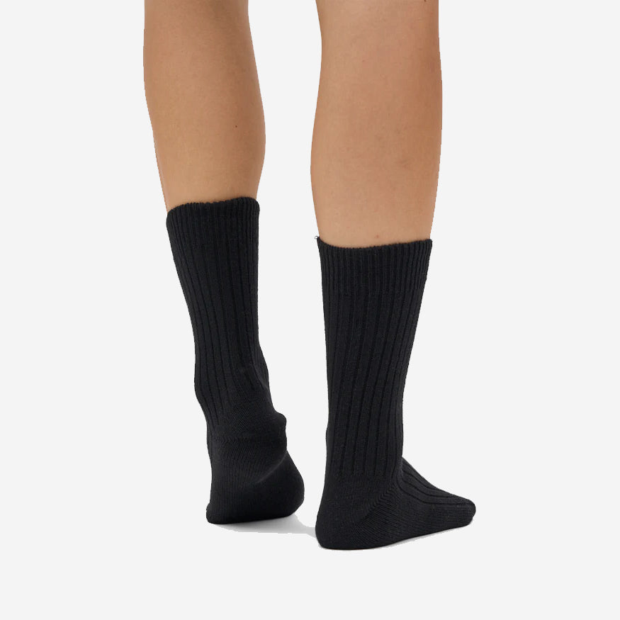 Merino Wool Blend Crew Socks - Ivory White
