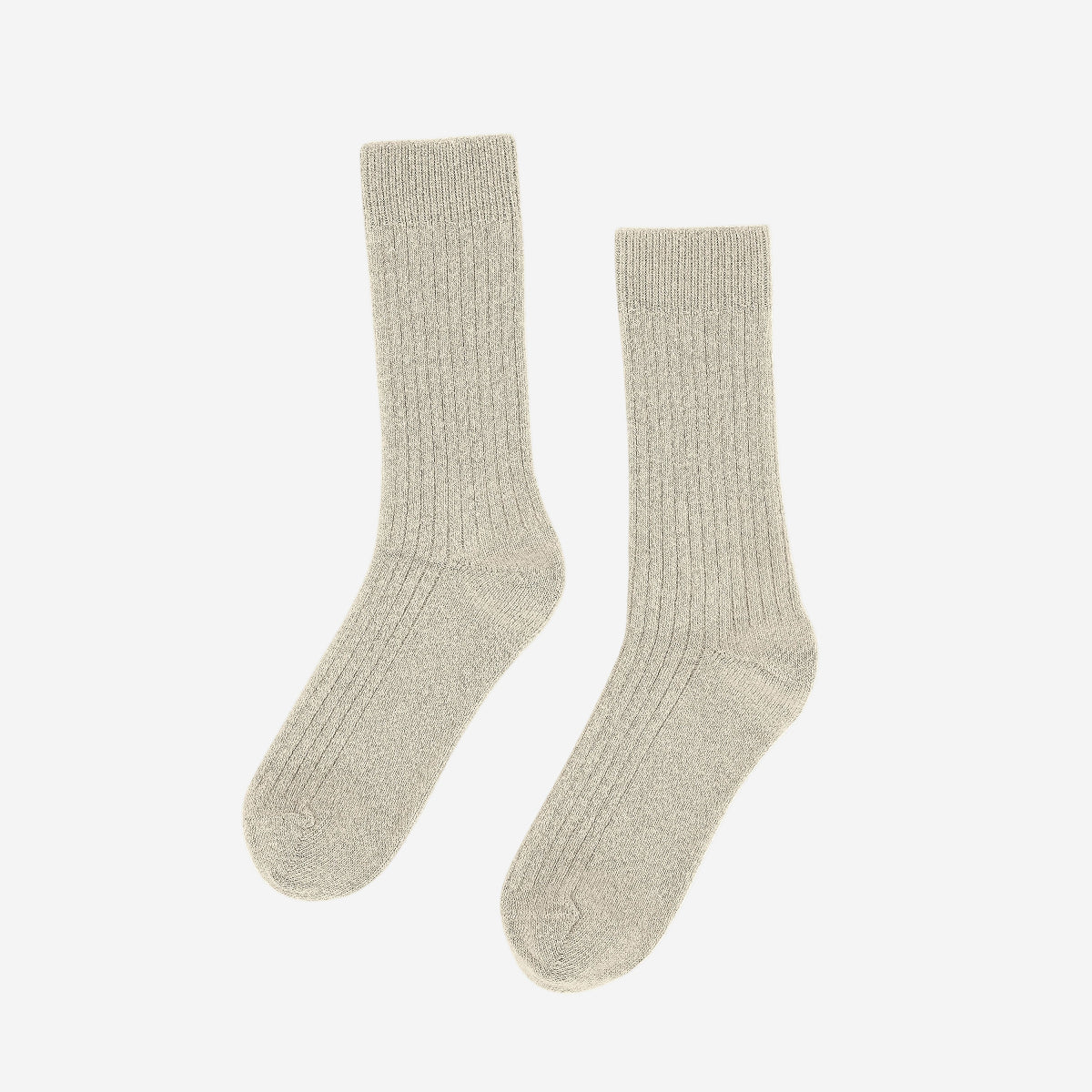 Merino Wool Blend Crew Socks - Ivory White