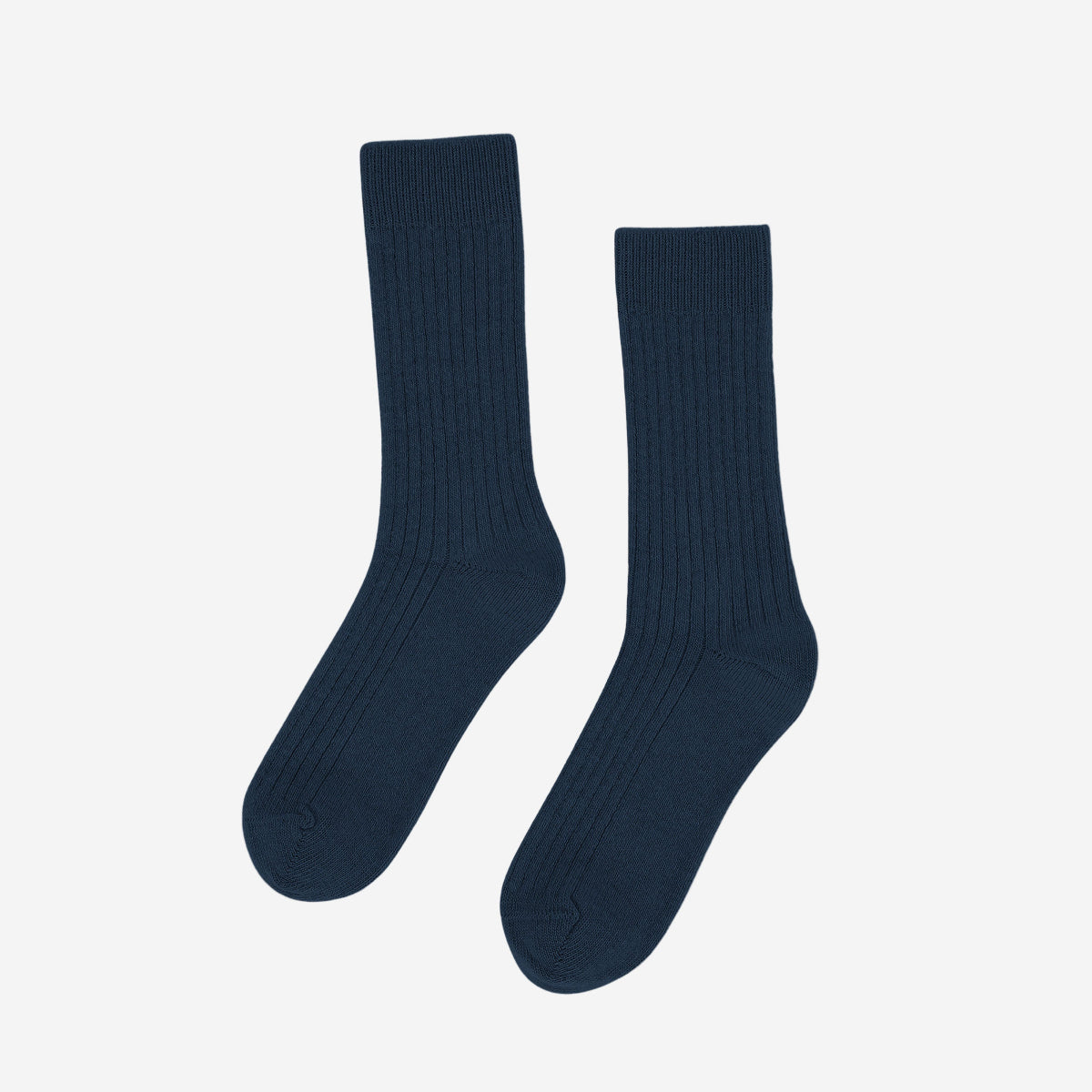 Merino Wool Blend Crew Socks - Petrol Blue