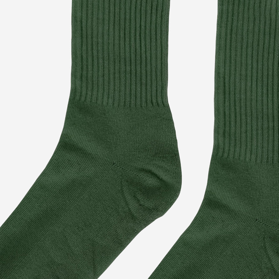 Classic Organic Active Crew Socks - Emerald Green