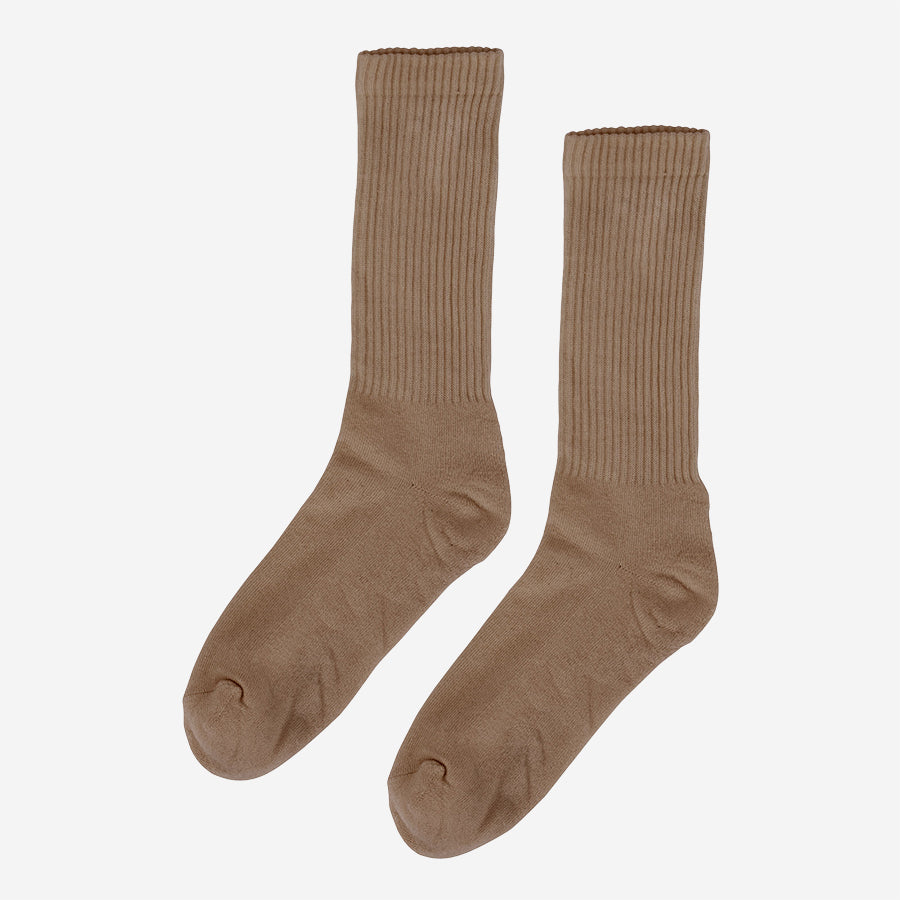 Classic Organic Active Crew Socks - Warm Taupe