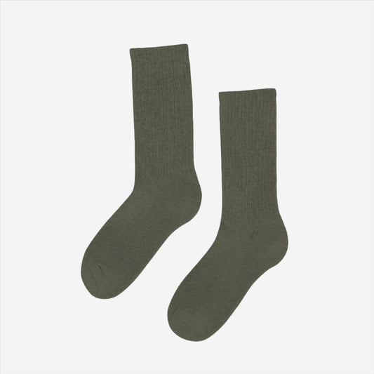 Classic Organic Active Crew Socks - Dusty Olive