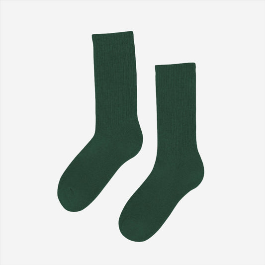 Classic Organic Active Crew Socks - Emerald Green