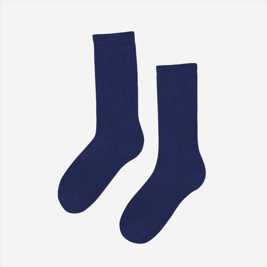 Classic Organic Active Crew Socks - Marine Blue