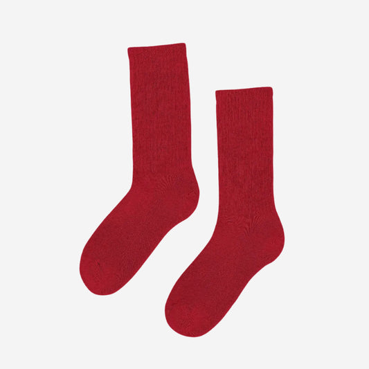 Classic Organic Active Crew Socks - Scarlet Red