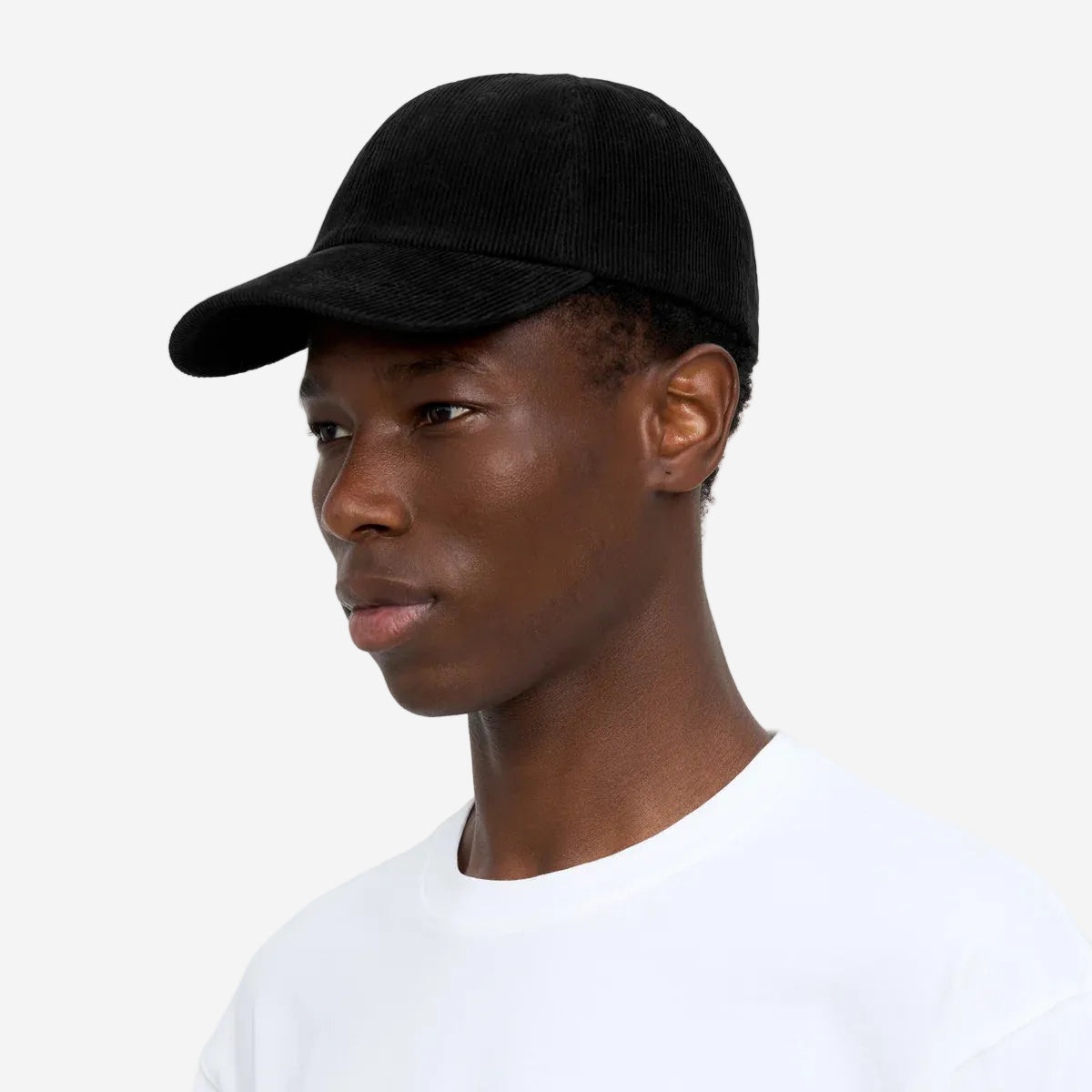 Organic Cotton Corduroy Cap - Deep Black