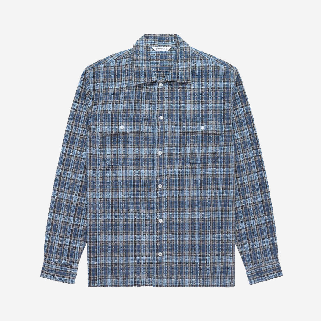 Camp Dobby Plaid Shirt - Blue