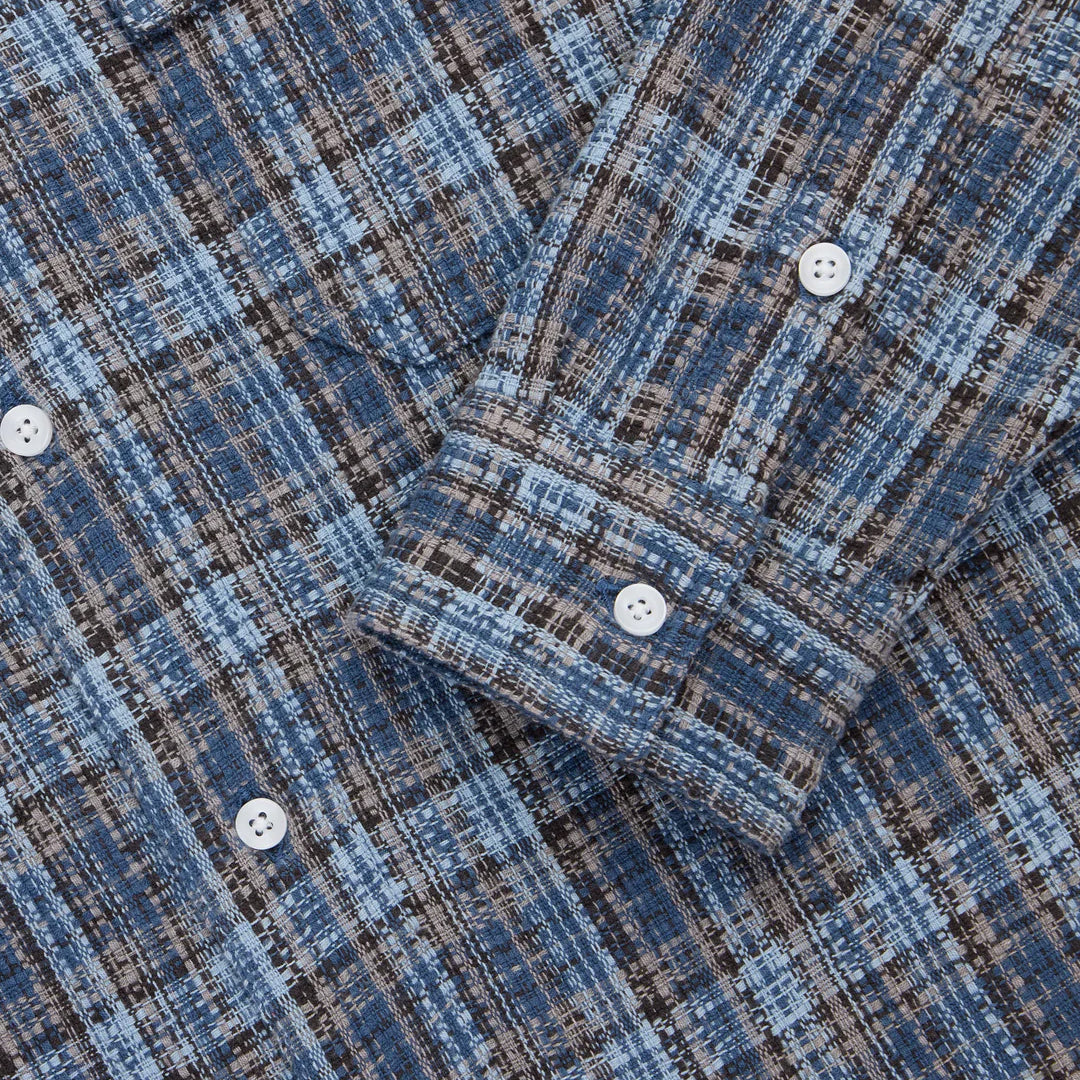 Camp Dobby Plaid Shirt - Blue