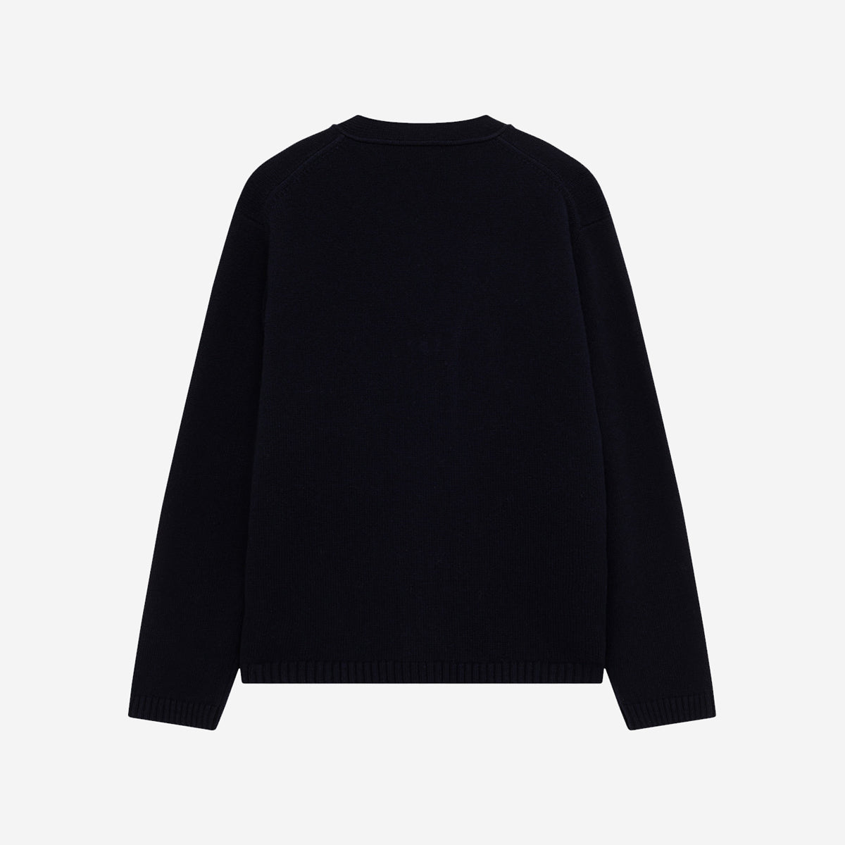 Utility Wool Knit Zip Cardigan - Navy Blue