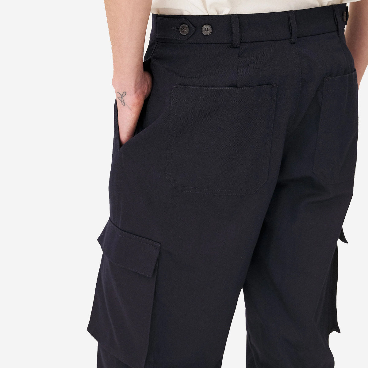 Cargo Loose Military Pants - Navy