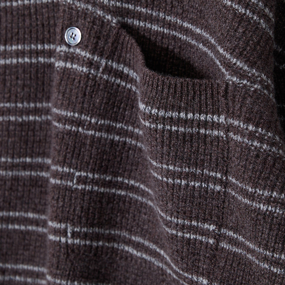 Casey Border W/C Knit Polo - Mélange Brown