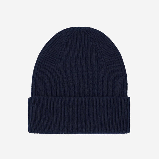 Recycled Cashmere Beanie - Navy Blue