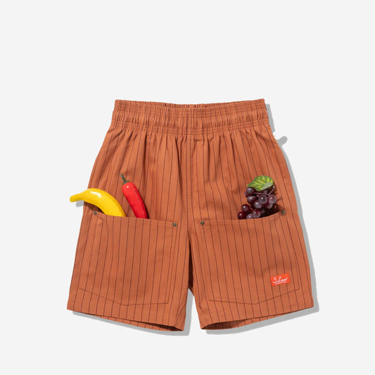 Chef Shorts - Front Pocket - Herringbone Brick Stripe