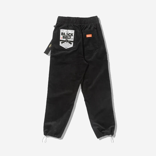Chef Pants Semi-Wide -  Black Belt Corduroy - Black