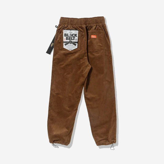 Chef Pants Semi-Wide -  Black Belt Corduroy - Dark Brown