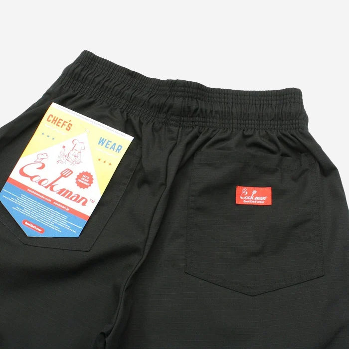 Chef Shorts Front Pocket - Black Ripstop