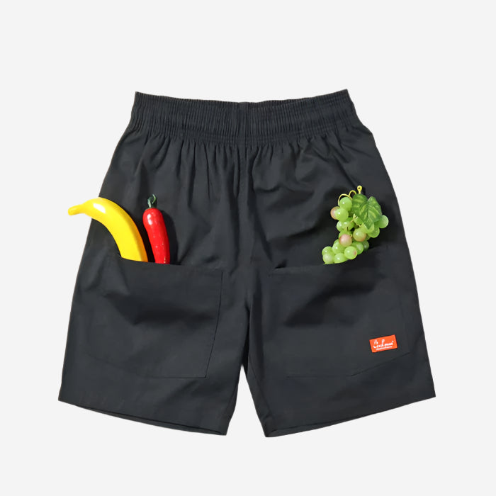 Chef Shorts Front Pocket - Black Ripstop