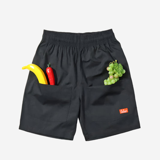 Chef Shorts Front Pocket - Black Ripstop