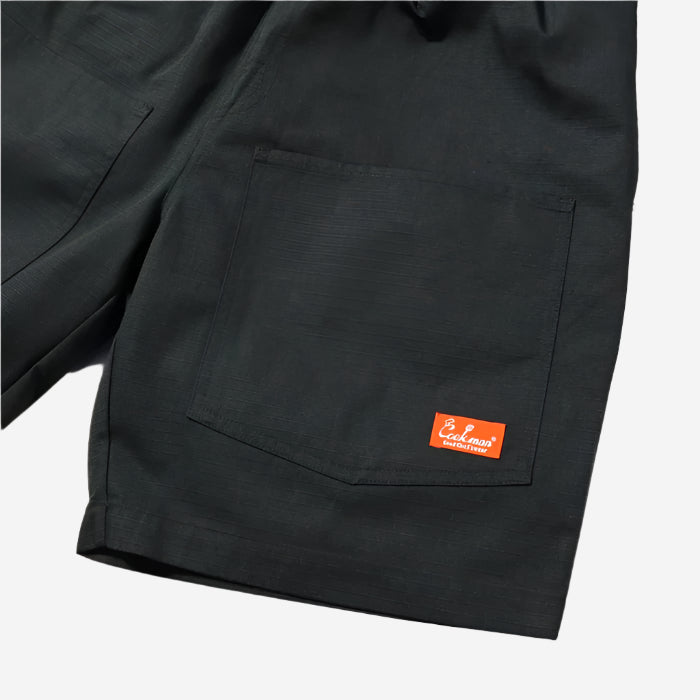 Chef Shorts Front Pocket - Black Ripstop