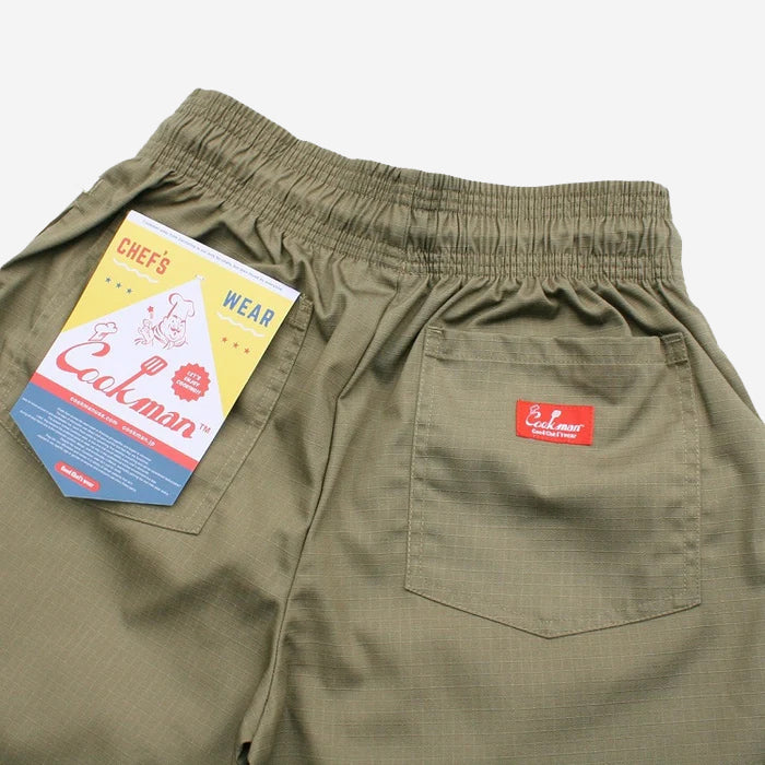 Chef Shorts Front Pocket - Olive Ripstop