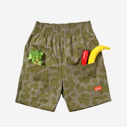 Chef Shorts Front Pocket -  Raindrop Camo Green