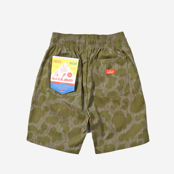 Chef Shorts Front Pocket -  Raindrop Camo Green