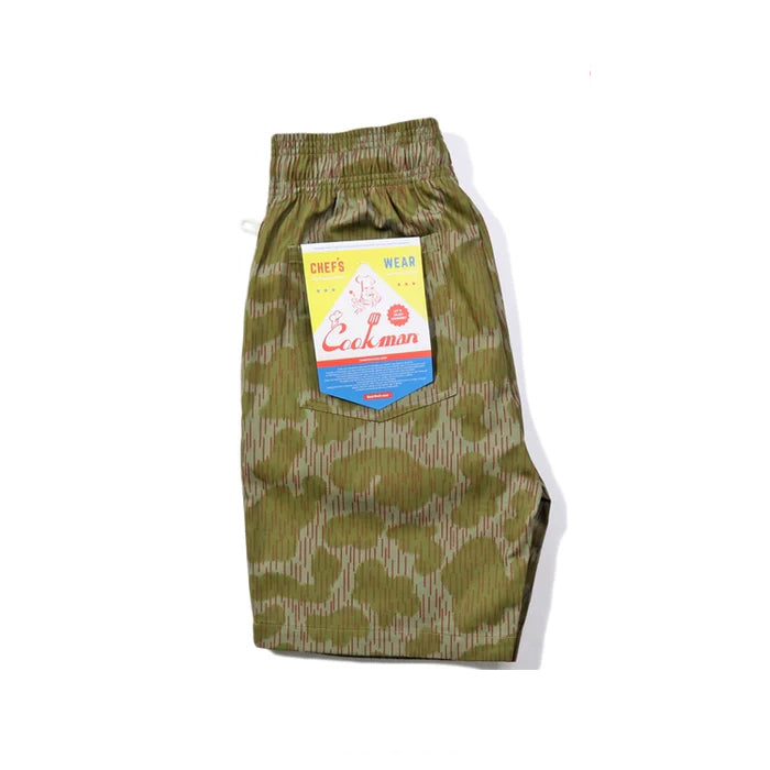 Chef Shorts Front Pocket -  Raindrop Camo Green
