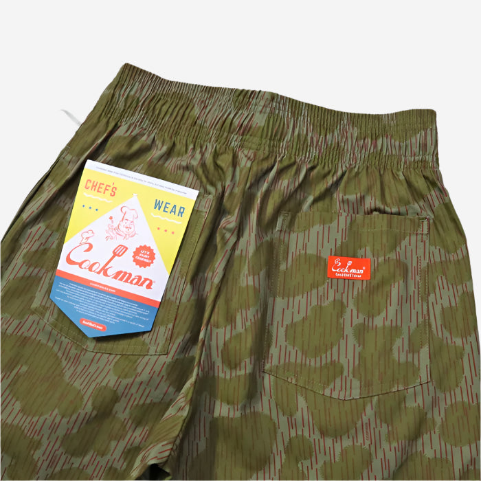 Chef Shorts Front Pocket -  Raindrop Camo Green