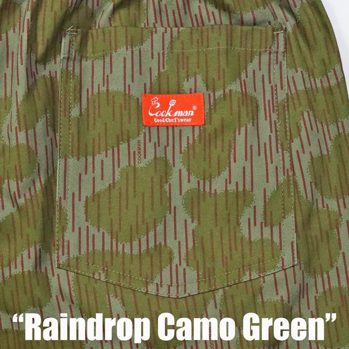 Chef Shorts Front Pocket -  Raindrop Camo Green