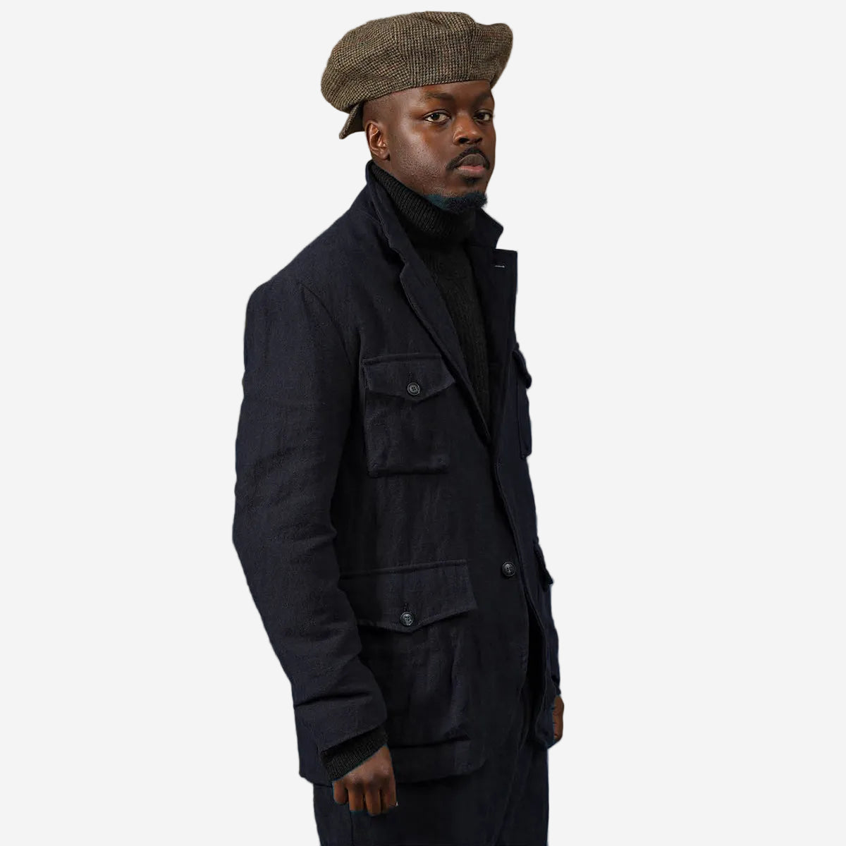 Clarence Wool Patch Pocket Jacket - Navy Blue