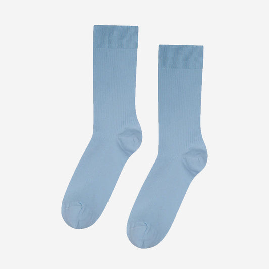 Classic Organic Crew Socks - Steel Blue