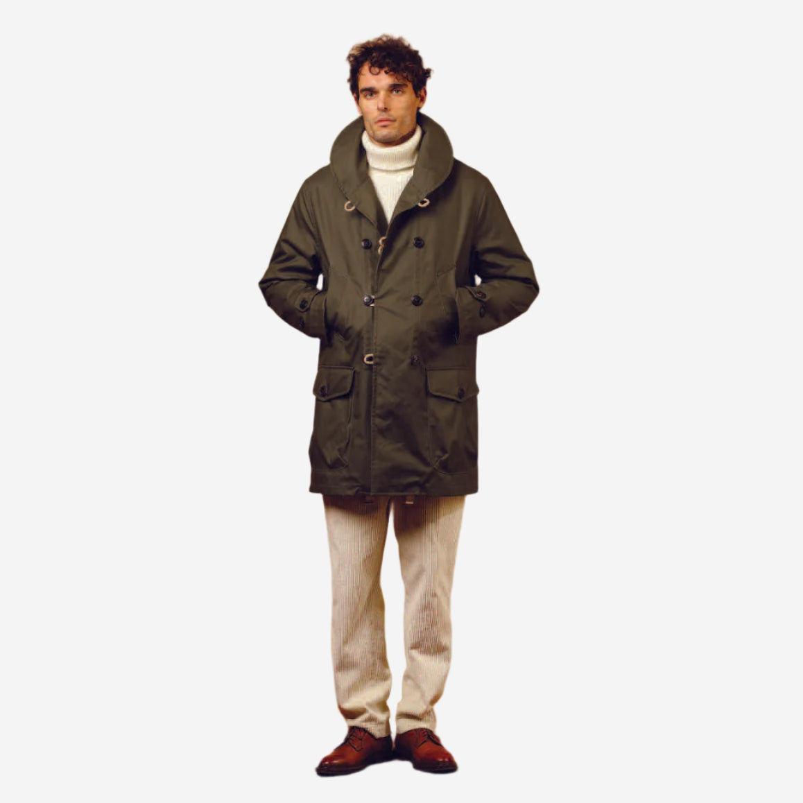 Clayton Double Breasted Sports Coat - Olive Green