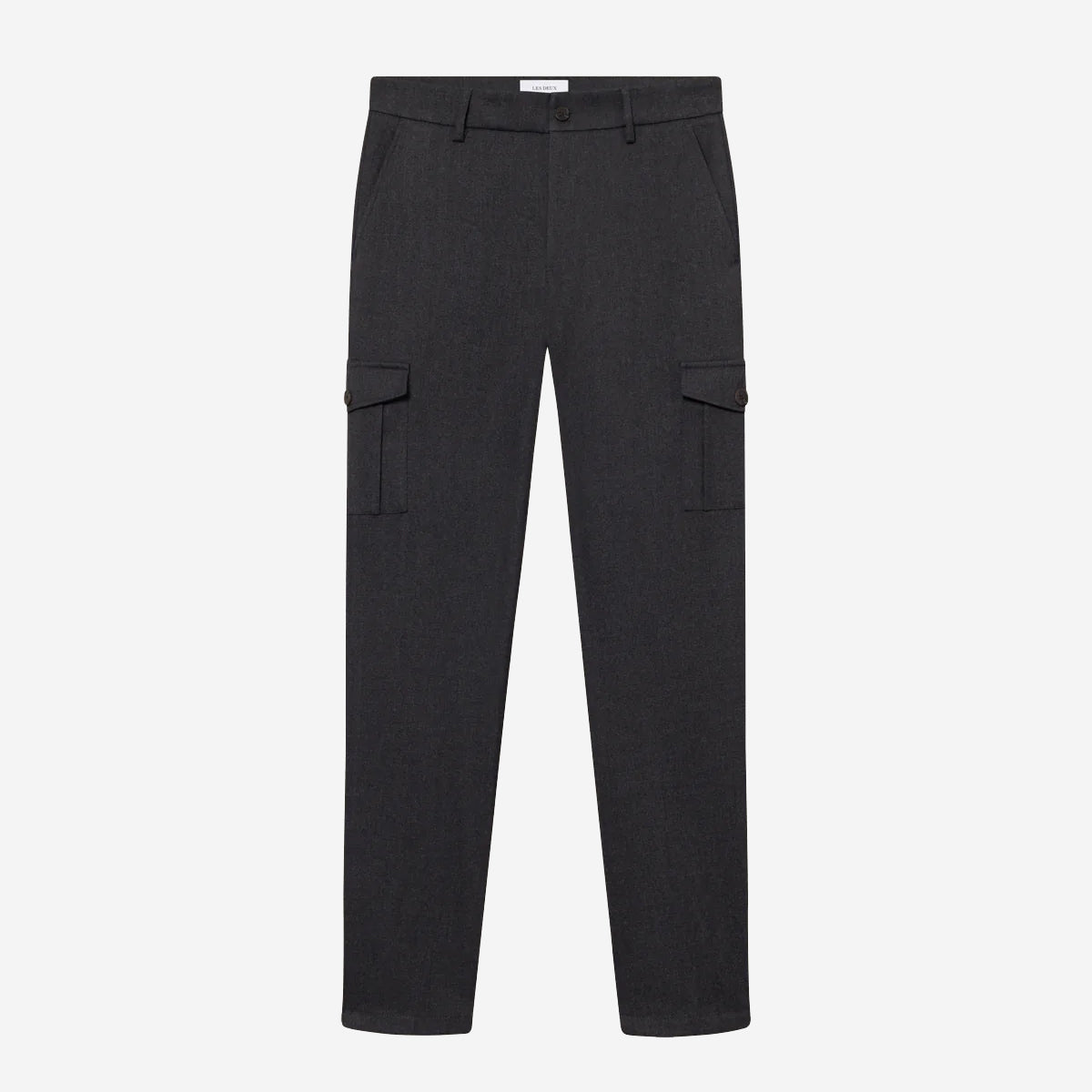 Como Regular Cargo Herringbone Pants - Charcoal Melange