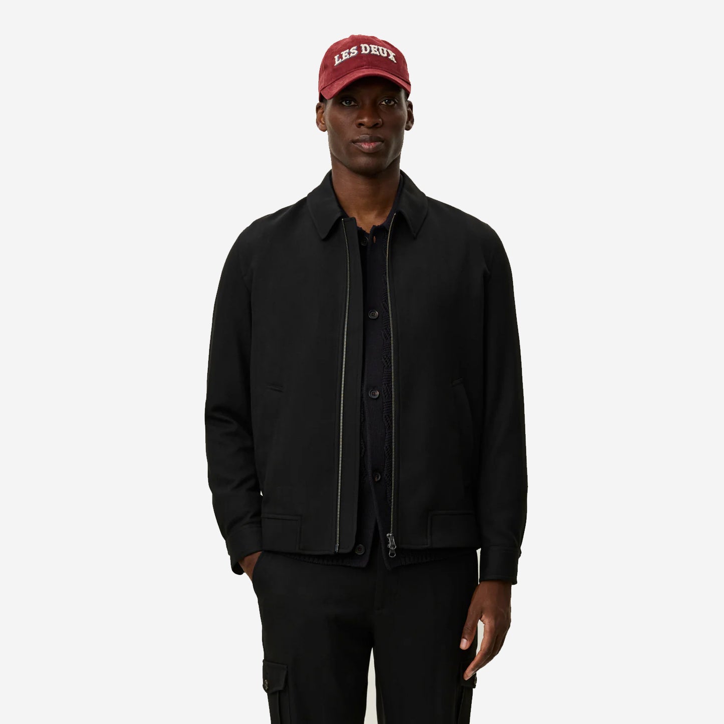 Como Herringbone Coach Jacket - Black