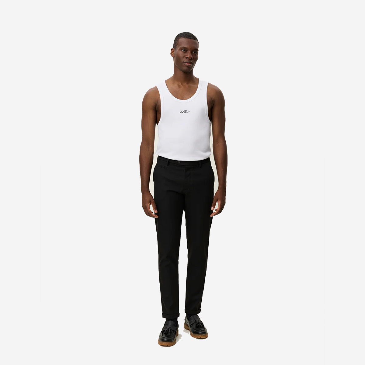 Como Herringbone Suit Pants - Black