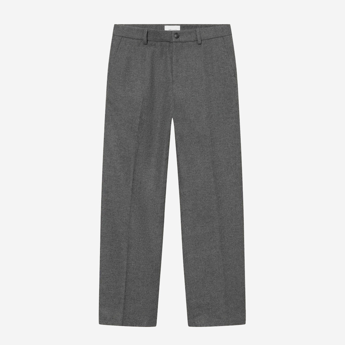 Como Mouliné Wool Loose Slacks - Grey Melange