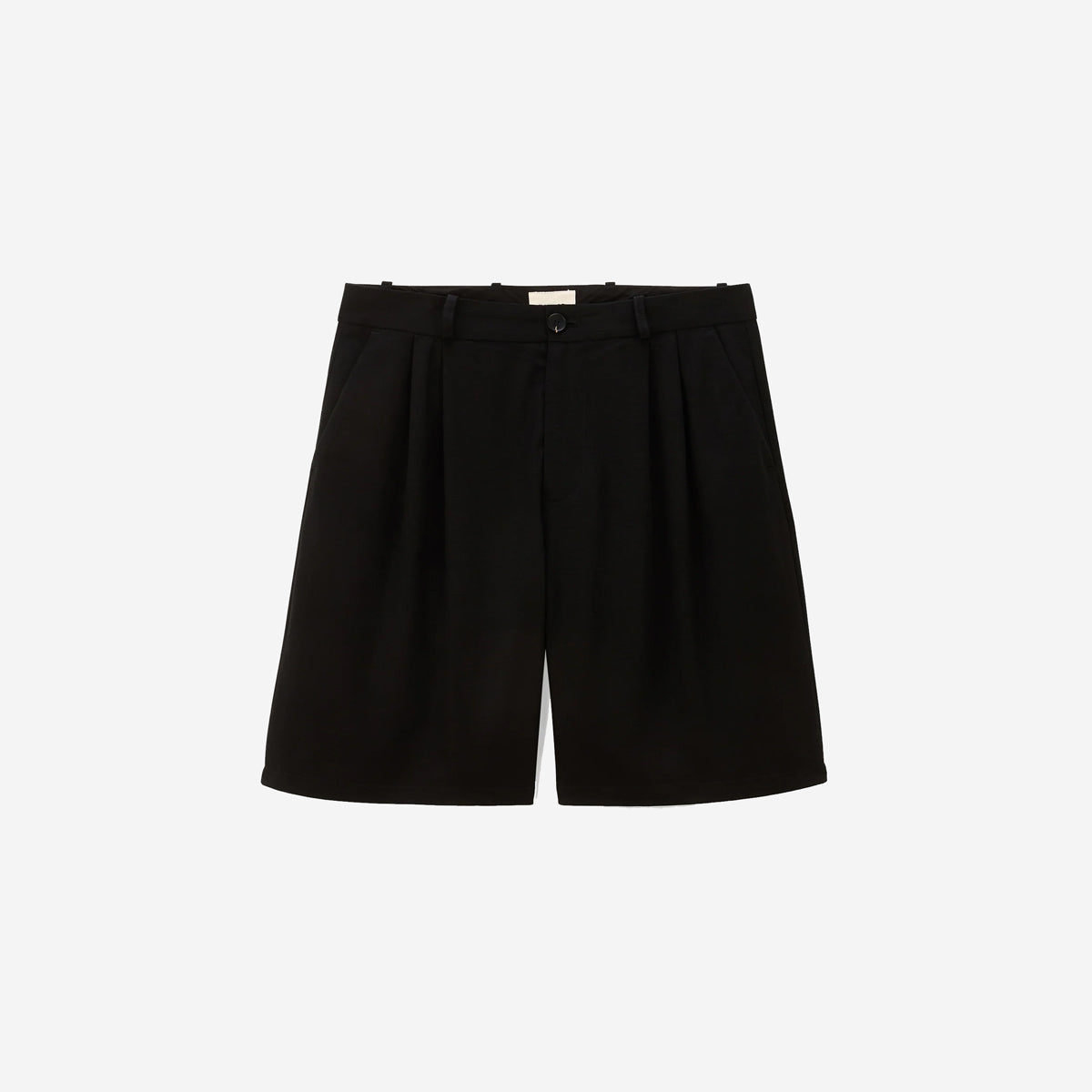 Como Pleated Loose Wool Shorts - Black