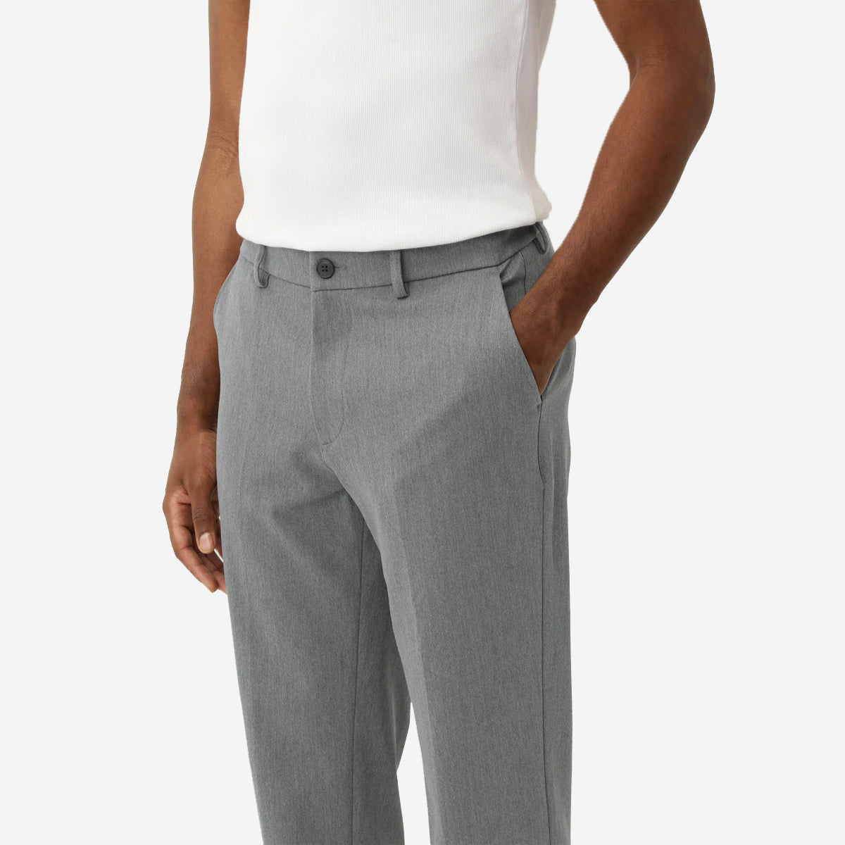 Como Reg Suit Pants - Grey Mélange