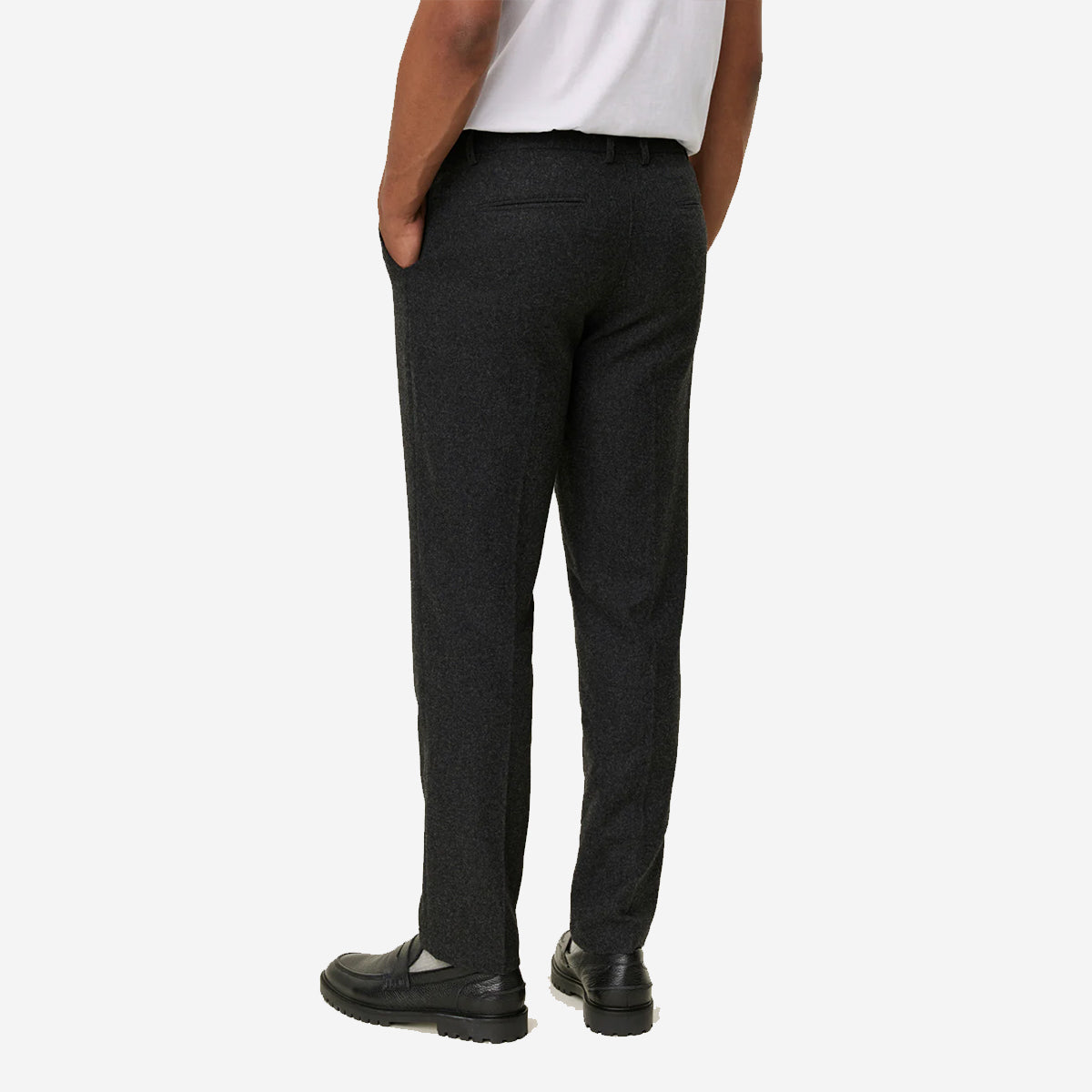 Como Regular Wool Suit Pants - Charcoal Melange