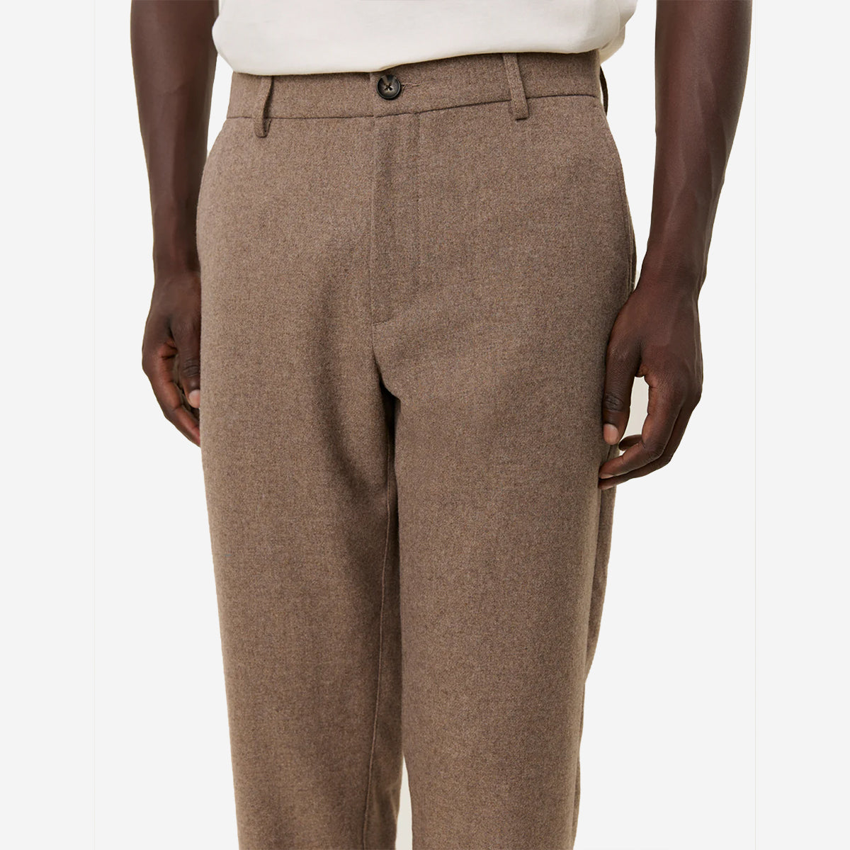 Como Regular Wool Suit Pants - Desert Taupe Melange