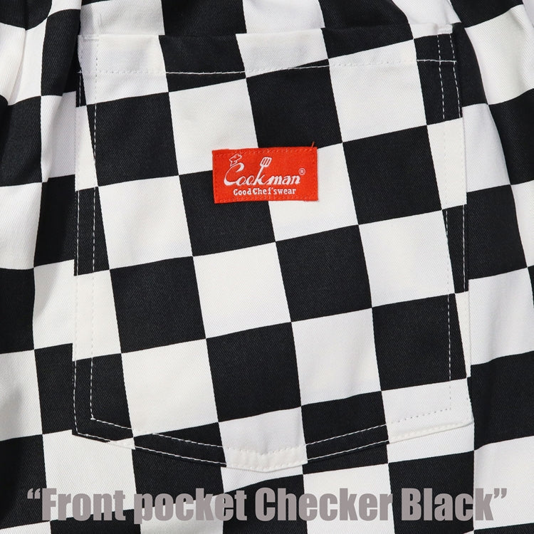 Chef Shorts Front Pocket - Black Checker