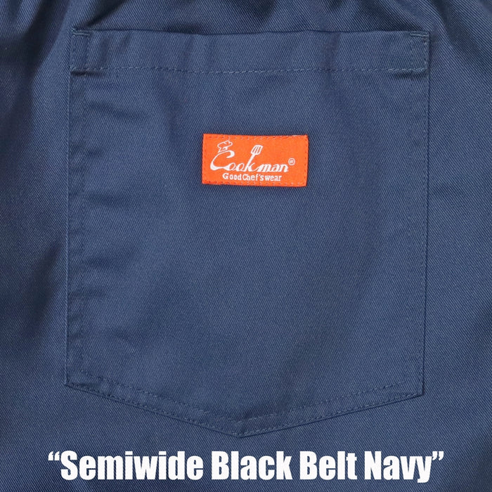 Chef Pants Semi-Wide - Black Belt - Navy