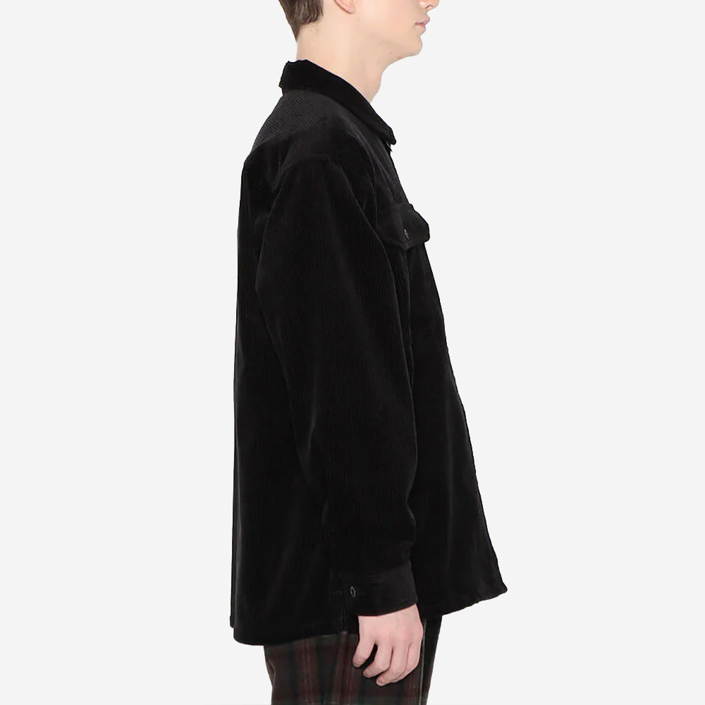 Corduroy Zip Overshirt Blouson - Black