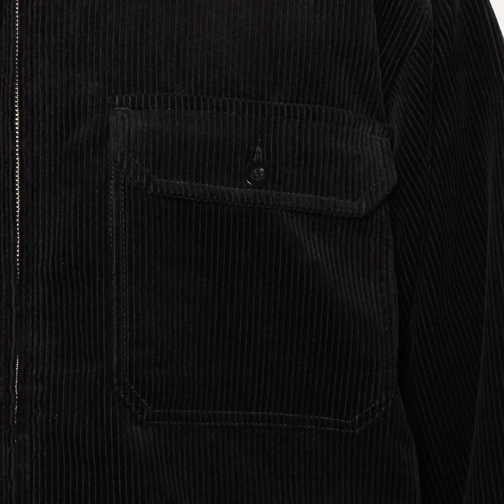 Corduroy Zip Overshirt Blouson - Black