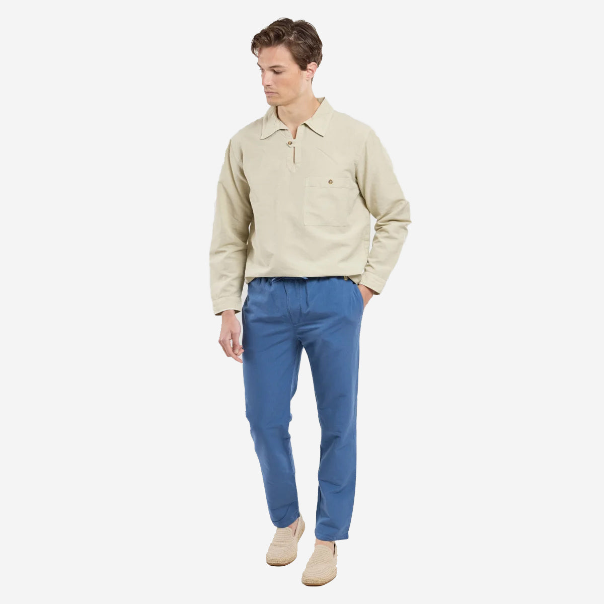 Cotton Linen Easy Pants - Obscure Blue